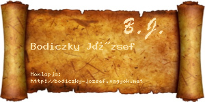 Bodiczky József névjegykártya